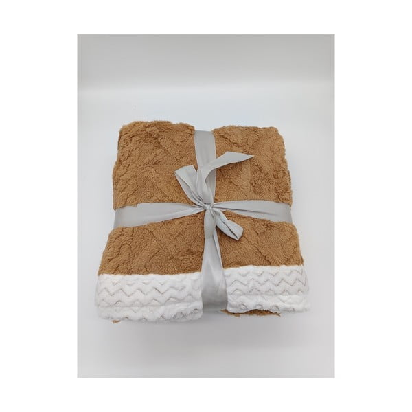 Brūns pleds no Sherpa flīsa 150x200 cm Island – My House-image-1