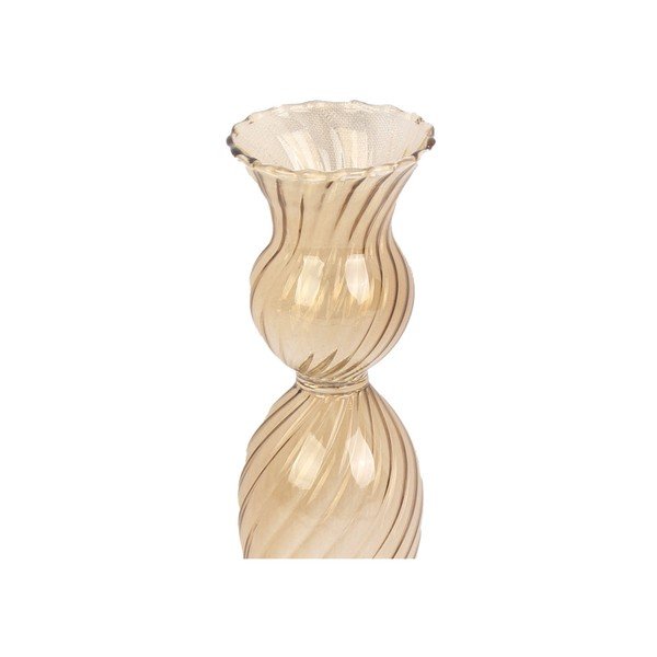 Gaiši brūns stikla svečturis PT LIVING Swirl, augstums 17 cm-image-2