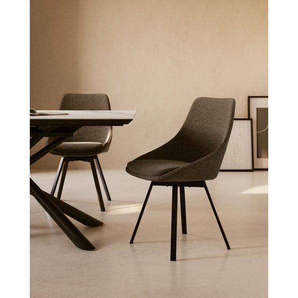 Tumši pelēks pusdienu krēsls Jenna – Kave Home-image-1