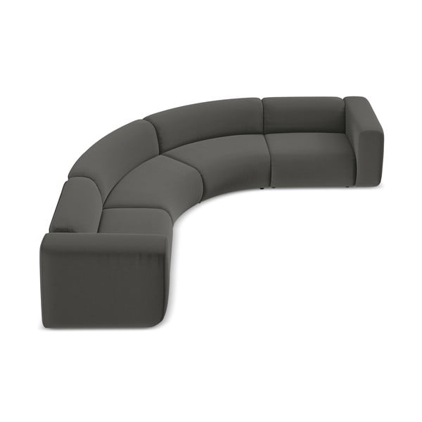 Pelēks samta stūra dīvāns Ekahi – Makamii-image-3