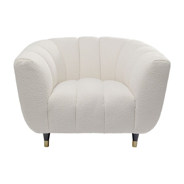 Balts atpūtas krēsls no buklē auduma Spectra – Kare Design