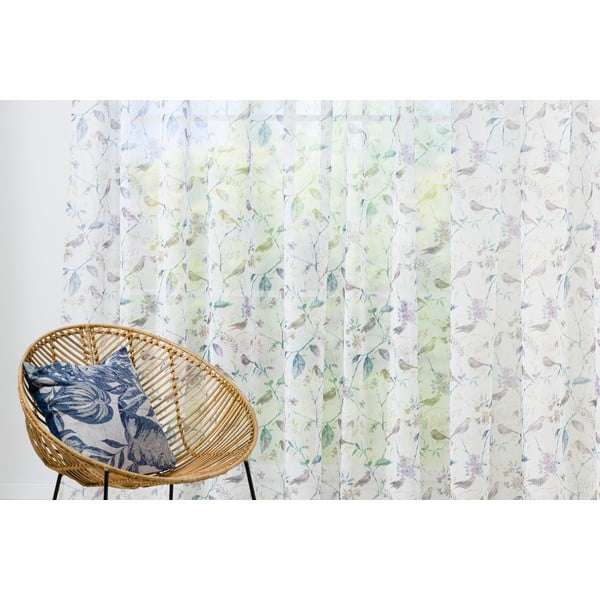 Balts/violets dienas aizkars 400x260 cm Birdy – Mendola Fabrics