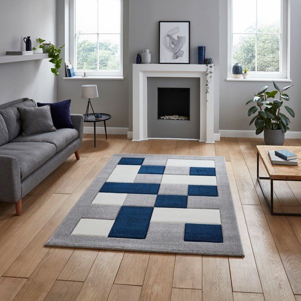 Zili pelēks paklājs Think Rugs Brooklyn, 160 x 220 cm-image-1