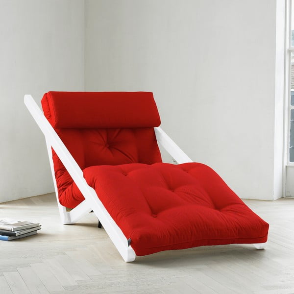 Karup Figo guļamkrēsls, balts/sarkans, 70 cm