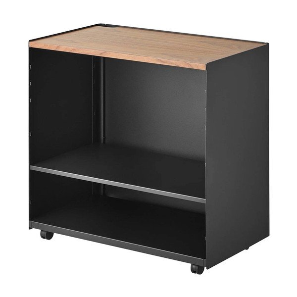 Melns metāla plaukts uz riteņiem 60x59x35 cm Tower – YAMAZAKI