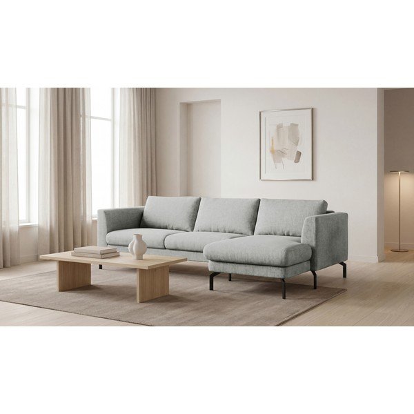 Gaiši pelēks stūra dīvāns (ar labo stūri) Gomero – Scandic-image-1