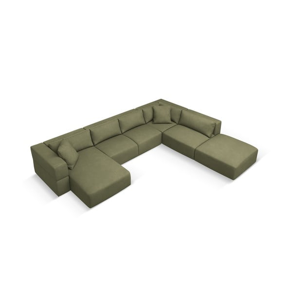 Gaiši zaļš stūra dīvāns (ar labo stūri/U veida) Esther – Milo Casa-image-2