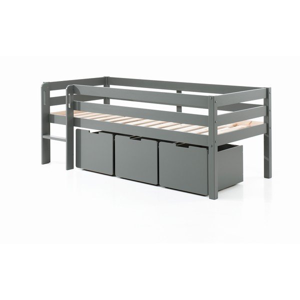 Pelēkas atvilktnes zem bērnu gultas (3 gab.) Pino – Vipack-image-1