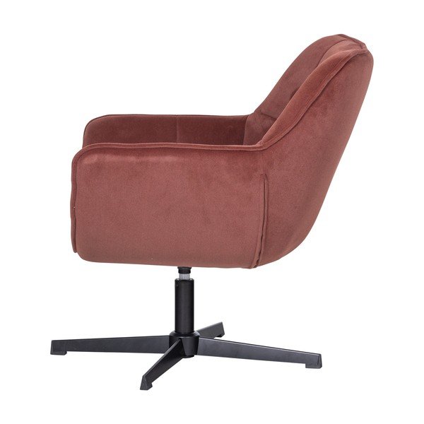 Terakotas oranžs grozāms samta atpūtas krēsls Wibo – WOOOD-image-3