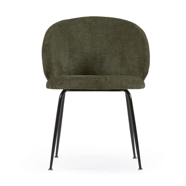 Zaļš polsterēts ēdamistabas krēsls Minna – Kave Home-image-2