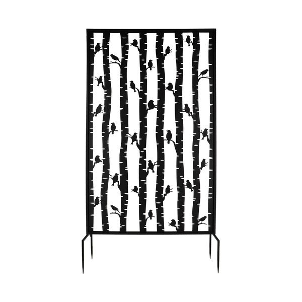 Melns metāla balkona aizslietnis 100x186 cm Birds – Esschert Design-image-3