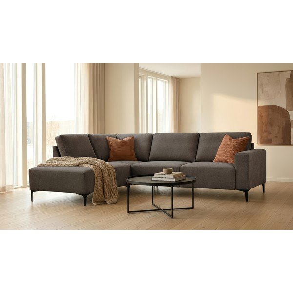 Antracīta pelēks stūra dīvāns no šenila auduma (ar kreiso stūri/L veida) Fabian – Scandic-image-1