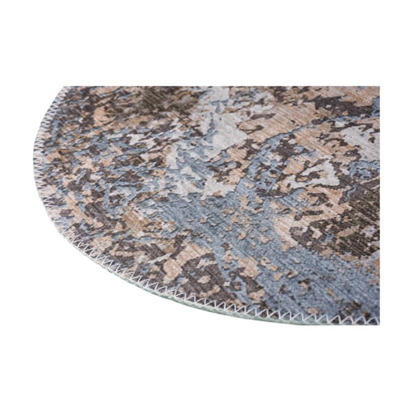 Gaiši zils/gaiši brūns mazgājams apaļš paklājs ø 80 cm Sandstorm – Vitaus-image-2