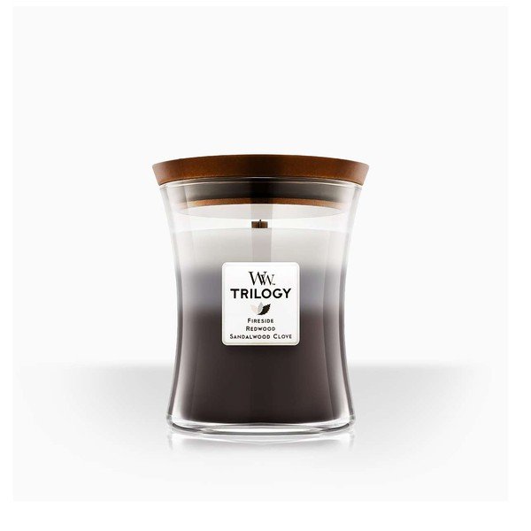 Aromātiskā svece WoodWick Sandalwood & Clove Warm Wood, degšanas laiks 55 stundas-image-2