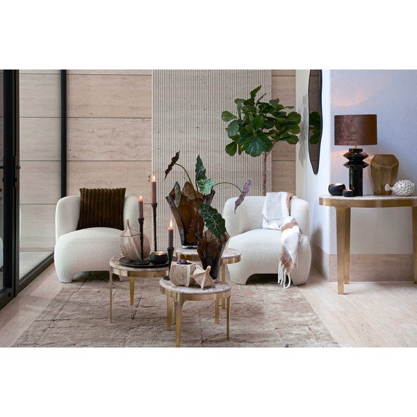 Bronzas krāsas/pelēkbrūns žurnālgaldiņš ar marmora virsmu 39x65 cm Giulio – Light & Living-image-2