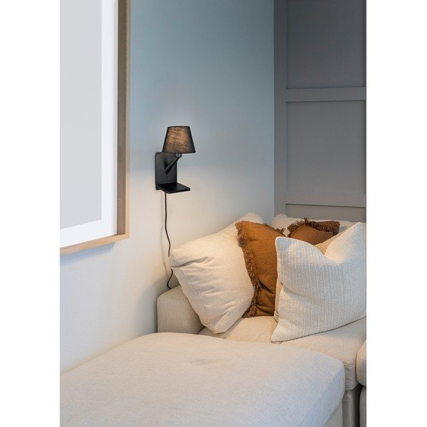 Matēti melna sienas lampa Comfort – Trio-image-1