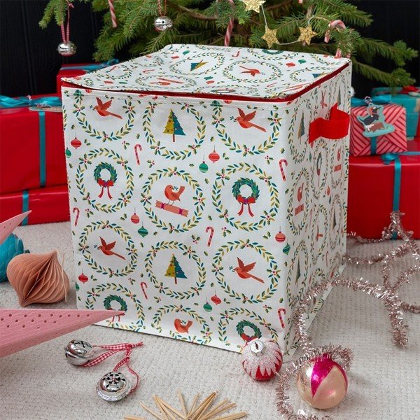 Drēbju uzglabāšanas kaste no pārstrādātas plastmasas 32x32x35 cm Classic Christmas – Rex London-image-3