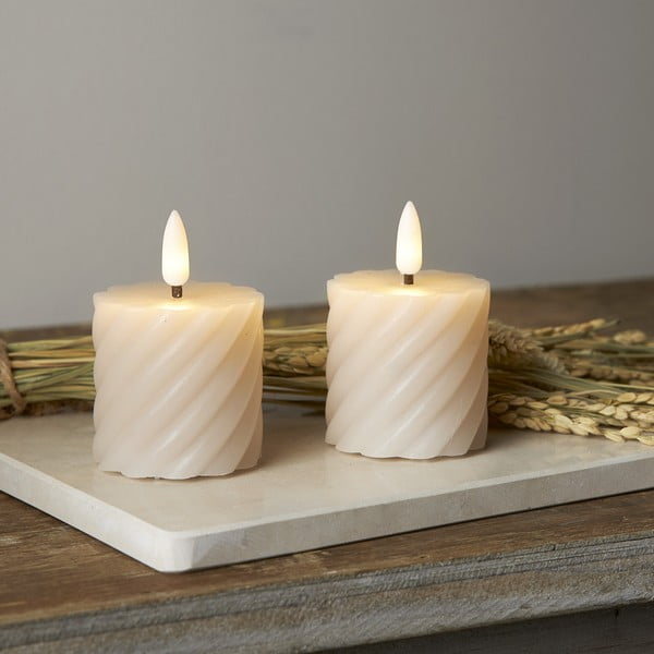 LED svece (2 gab.) (augstums 7,5 cm) Flamme Swirl – Star Trading-image-1