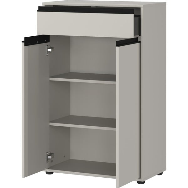 Pelēks augsts vannas istabas skapis 63x98 cm Lemont – Germania-image-3