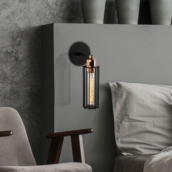 Melna sienas lampa ø 8 cm Likya – Opviq lights-image-2