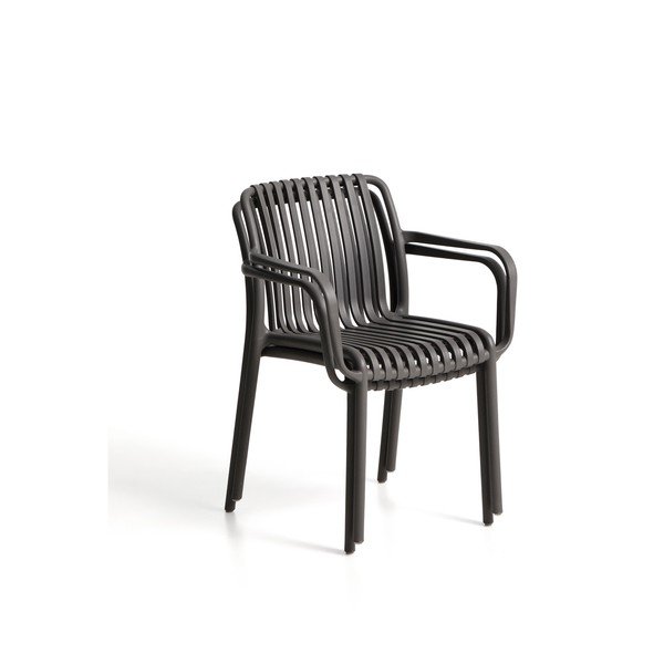 Tumši pelēks plastmasas dārza krēsls Isabellini – Kave Home-image-3