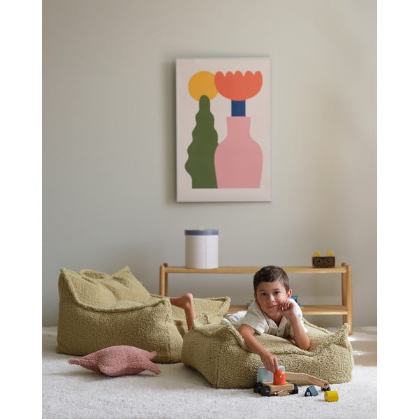 Zaļš bērnu sēžammaiss no buklē auduma Square – Wigiwama-image-1