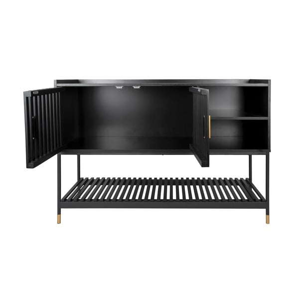 Melna kumode no priedes koka Leitmotiv Marve, 120 x 80 cm-image-3