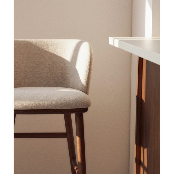 Bēšs polsterēts bāra krēsls (sēdekļa augstums 75 cm) Ciselia – Kave Home-image-2