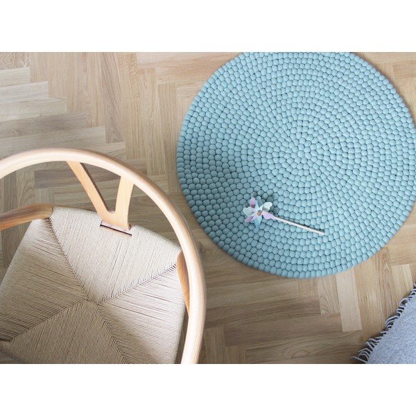 Pasteļzils vilnas bumbiņu paklājs Wooldot Ball Rugs, ⌀ 120 cm-image-2