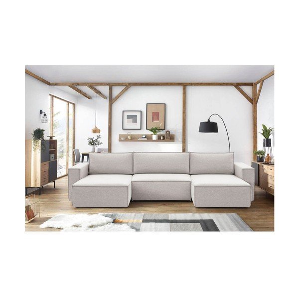 Bēšs stūra dīvāns (U veida) Nihad – Bobochic Paris-image-1