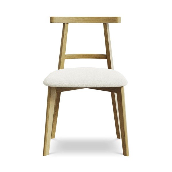 Krēmkrāsas masīvkoka pusdienu krēsls Ohelo – Makamii-image-1