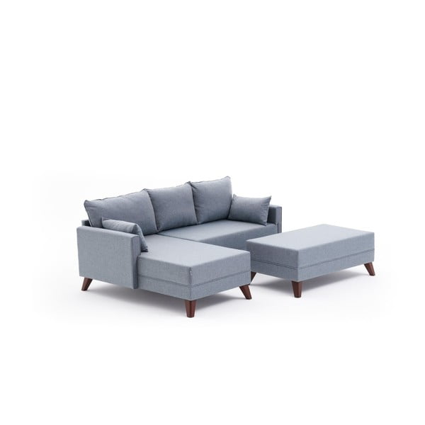 Gaiši zils stūra dīvāns (ar kreiso stūri) Bella – Balcab Home
