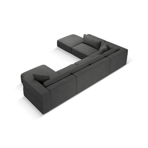 Tumši pelēks stūra dīvāns (ar kreiso stūri/U veida) Esther – Milo Casa-image-3