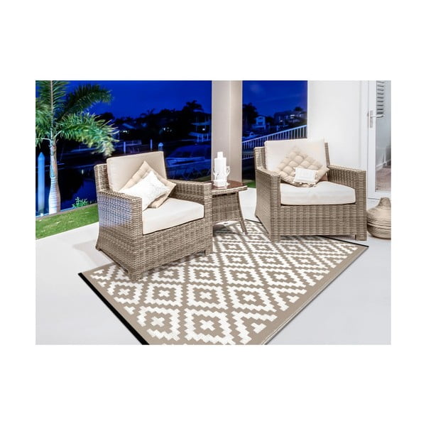 Bēšs un balts divpusējs āra paklājs Green Decore Nirvana, 120 x 180 cm-image-4