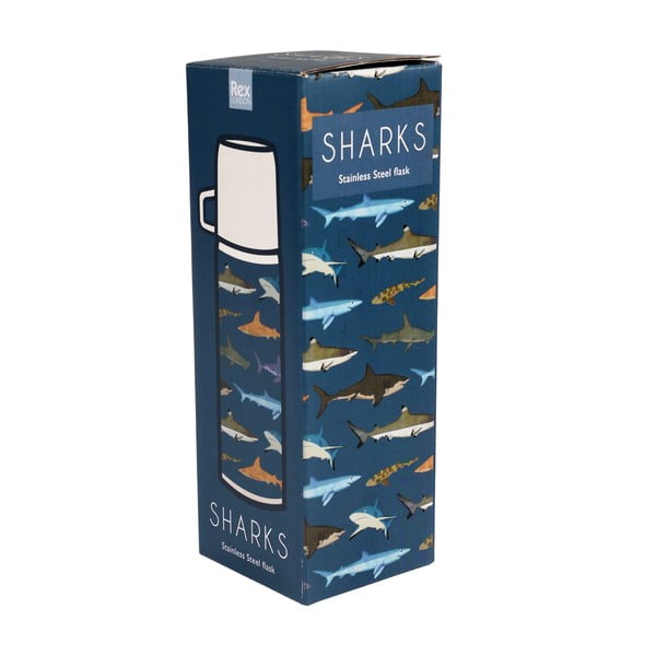 Zils bērnu termoss 350 ml Sharks – Rex London-image-3