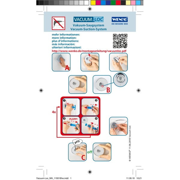 Spīdīgas sudraba krāsas plastmasas pašlīmējoši āķi (2 gab.) Genova – Wenko-image-4