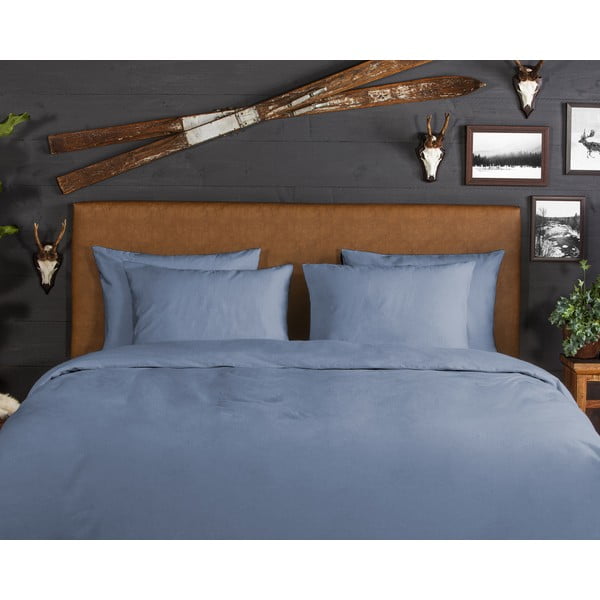 Zila divguļamā flaneļa gultas veļa 200x220 cm – Good Morning-image-2