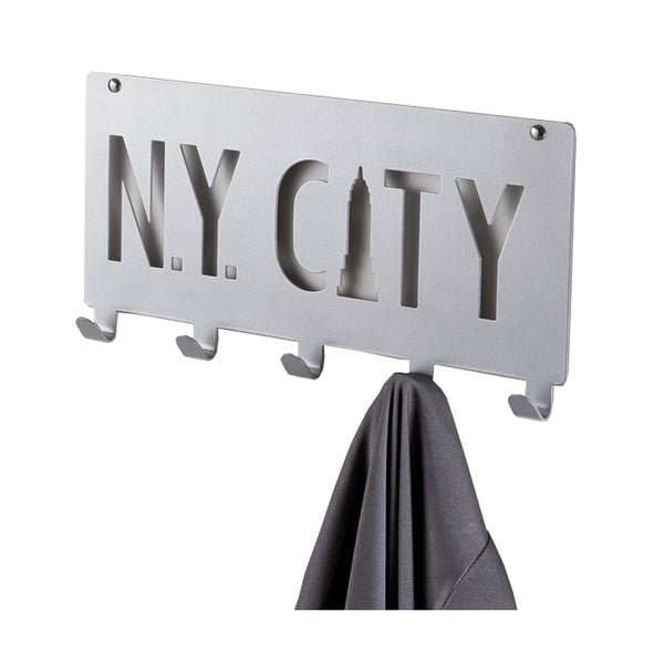Pelēks sienas pakaramais ar 5 āķiem Compactor NY City