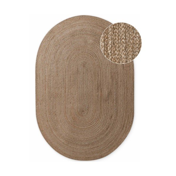 Tumša dabīga toņa divpusējs/ar rokām darināts džutas paklājs 160x230 cm Braided – Hanse Home