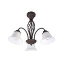 Tumši brūna griestu lampa ar stikla abažūru Rustica – Trio