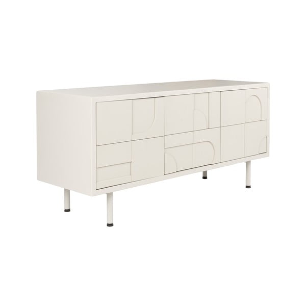 Gaiši pelēka kumode 55x120x40 cm Funk – White Label-image-2