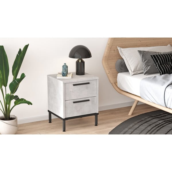 Gaiši pelēks naktsskapītis Signor – Kalune Design-image-2