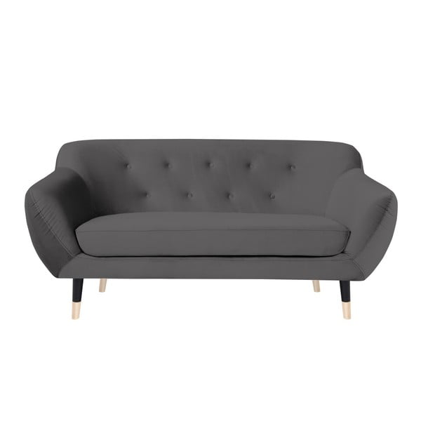 Pelēks dīvāns ar melnām kājām Mazzini Sofas Amelie, 158 cm