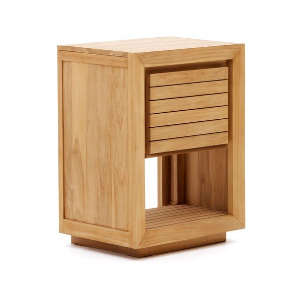 Dabīga toņa tīkkoka masīvkoka zems skapītis zem izlietnes 60x80 cm Saula – Kave Home-image-2