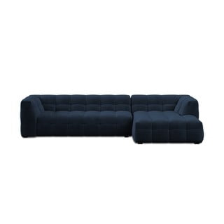 Zils samta stūra dīvāns Windsor & Co Sofas Vesta, labais stūris