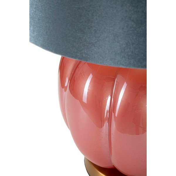 Sarkana/zila stikla galda lampa ar auduma abažūru (augstums 50 cm) Helene – Mauro Ferretti-image-4