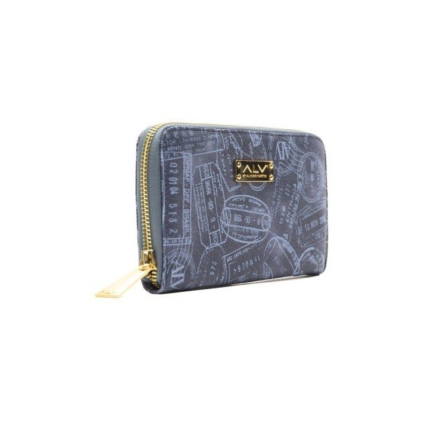 Zila ādas sieviešu somiņa Alviero Martini Denim-image-3