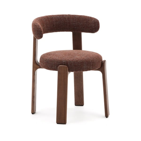 Brūns oša masīvkoka pusdienu krēsls Granite – Kave Home