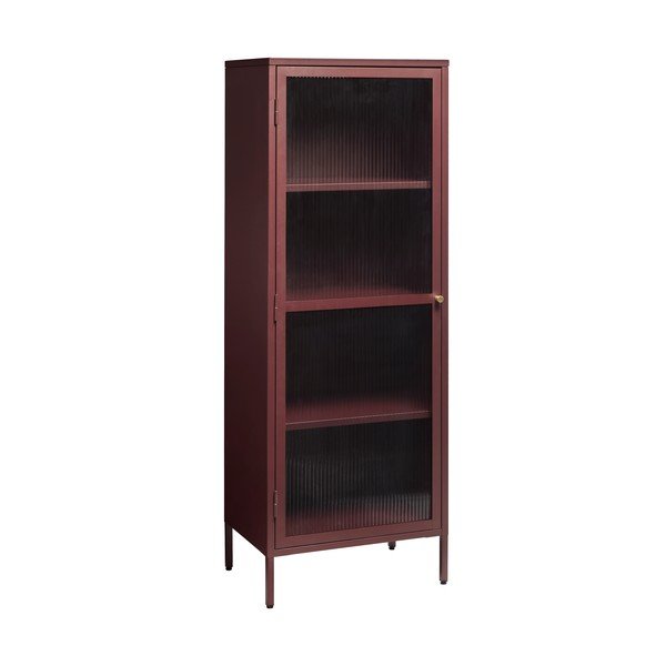Sarkana metāla vitrīna 58x160 cm Bronco – Unique Furniture-image-3
