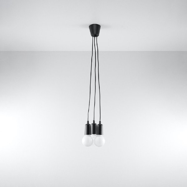 Melna piekaramā lampa 15x15 cm Rene – Sollux-image-2